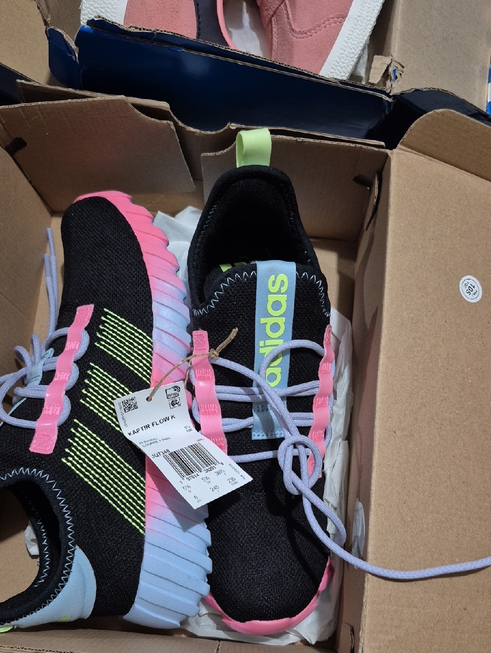 Adidas Womens Black & Pink Athletic Sneakers